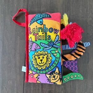 Jellycat Rainbow tails crinkle book EUC